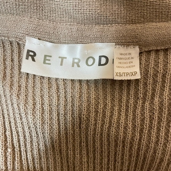 RETROD Waffle Knit Cardigan Beige XS - Picture 5 of 6